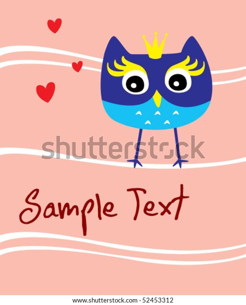 little cute owl doodle in\
love