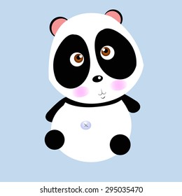 little cute panda vector cartoon illustration