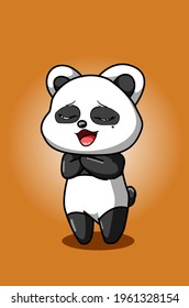 The little cute panda vector illustration