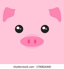 Little cute pink pig childish design