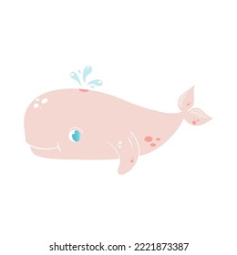 Little cute pink sea whale