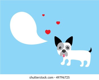 little cute puppy valentine greeting