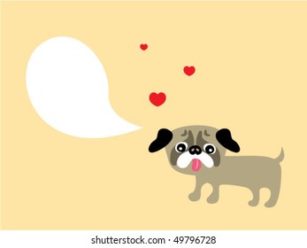 little cute puppy valentine greeting