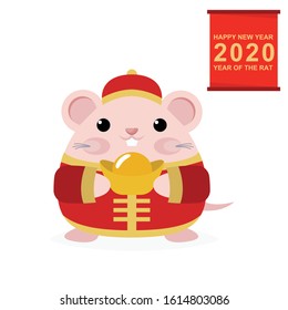 Little Cute Rat Red Costume Cartoon Stock Vector (Royalty Free ...