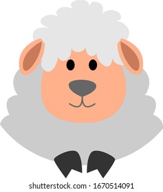 Little cute sheep, illustration, vector on white background.