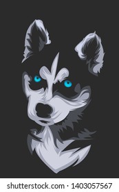 Little Cute Siberian Husky Cartoon