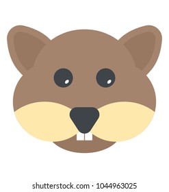 Little cute squirrel head cartoon character 