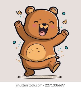 Little cute teddy bear, little cute bear. Colorful and funny teddy bear. Colorful and fun cartoon illustration, vector for children.