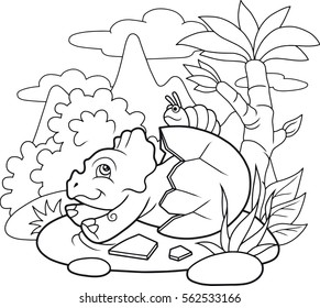 little cute triceratops just born