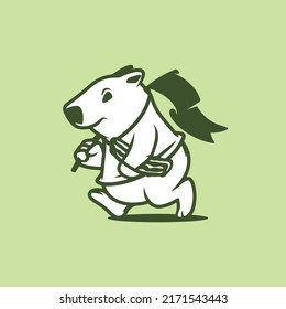 Little Cute Wombat Walking Cartoon