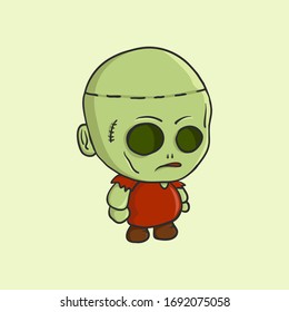 Little cute zombie vector character