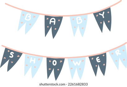 Little cutie baby shower  banner illustration