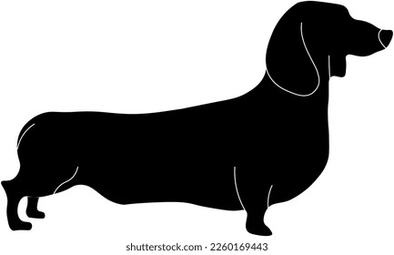 Kleines Dachshund-Schwarzes Vektorbild 
