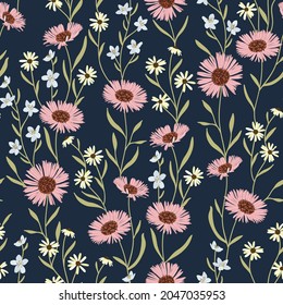 Little Daisy Ditsy Floral Pattern for wallpaper, packaging, scrapebook design, fabric and Textile.