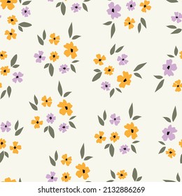 Little daisy flowers seamless vector pattern. Distressed white Chamomile flowers on black background. Trendy for prints, fabric, invitation cards, wedding decoration, wallpapers, wall murals