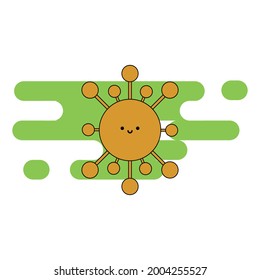 Little dangerous virus Illustration. modern simple vector icon, flat graphic symbol in trendy flat design style. wallpaper. lockscreen. pattern. frame, background, backdrop, sign, logo.