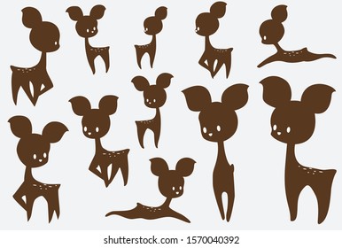 Little Deer icon cute in vector