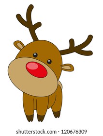 Little deer isolated on white