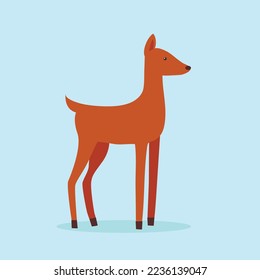 little deer on a blue background