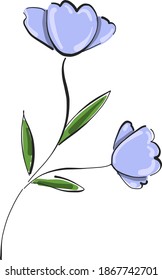 Little delicate flower, illustration, vector on white background.