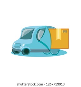 little delivery car with box