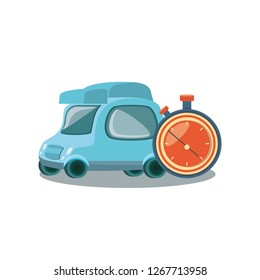 little delivery car with chronometer