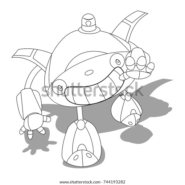 Little Detective Robot coloring book for Kid and\
Children cartoon vector