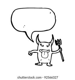 little devil with big speech bubble