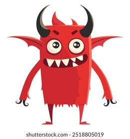 Little Devil Cartoon. Flat Vector Illustration