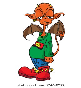 little devil cartoon illustration isolated on white