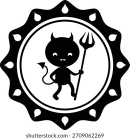 Personagem pequeno diabo isolado em fundo branco