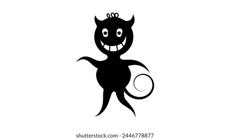  Little Devil emblem, black isolated silhouette