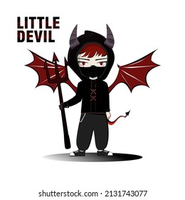 A Little Devil With Mask