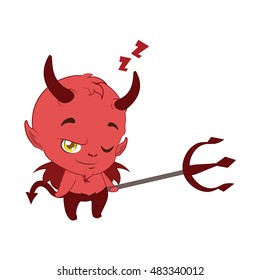 The little devil sleeps with one eye open