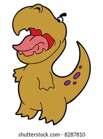 little dinosaur character vector