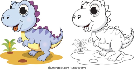 Little dinosaur coloring book for kids