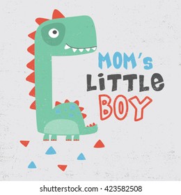 little dinosaur illustration for baby tee print