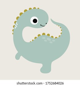 Little dinosaur illustration. Vector apparel print.