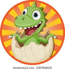 Pequeño monstruo de los dinosaurios Hatching de la ilustración del huevo