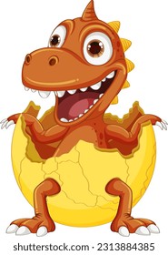 Pequeño monstruo de los dinosaurios Hatching de la ilustración del huevo