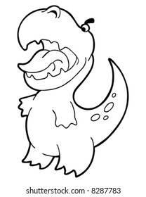 Little Dinosaur Outline Vector Stock Vector (Royalty Free) 8287783 ...