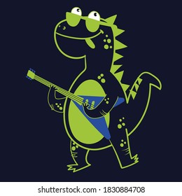 little dinosaur play the guitar