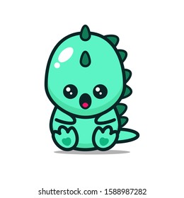 little dinosaur smiling vector design