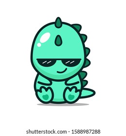 little dinosaur smiling vector design