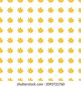 Little ditsy flowers seamless pattern isolated on white background. Retro chamomile print. Floral ornament. Pretty botanical backdrop. Design for fabric , textile print, surface, wrapping, cover.