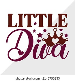 Little Diva Printable Vector Illustration