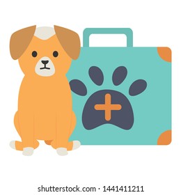 little dog adorable with medical kit