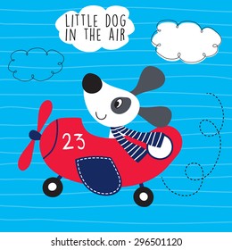 little dog in the air vector illustration