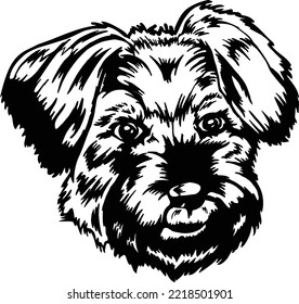 Little Dog Head Vector Illustration