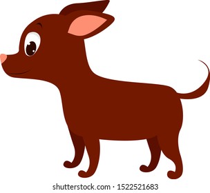 Little dog, illustration, vector on white background.